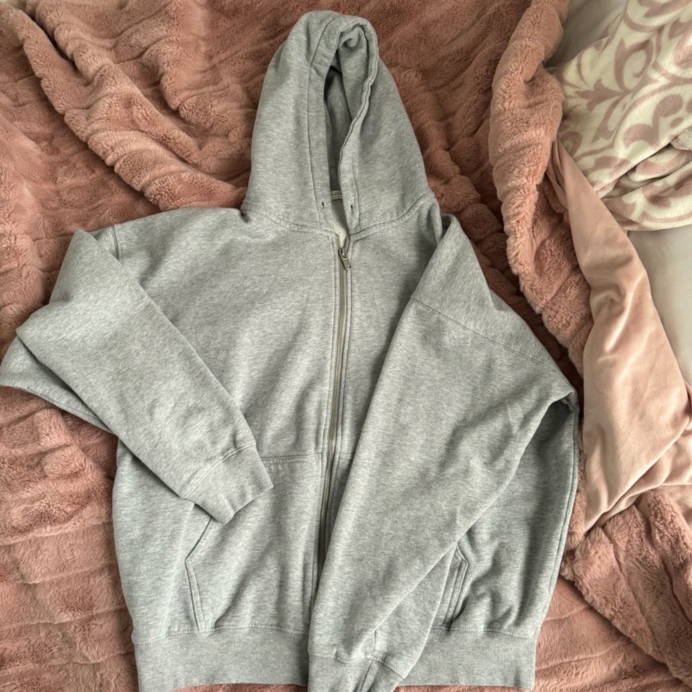 brandy melville grey zipup
